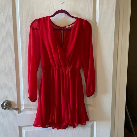 strapless open back dress Hooded Long Sleeve Maxi Dress in Fire Red - 8